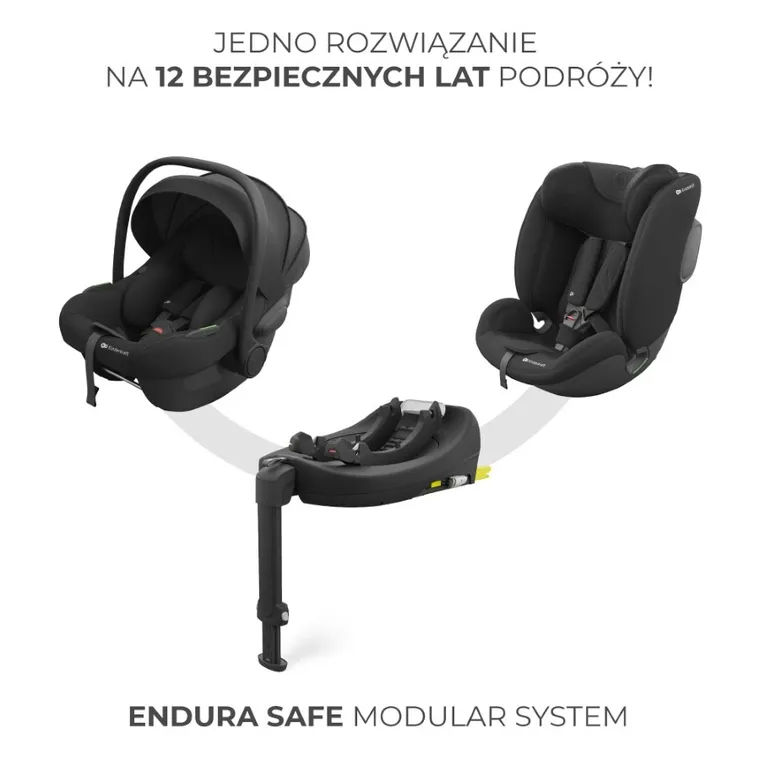 Kinderkraft, Endura Safe, 3in1, scaun auto, black
