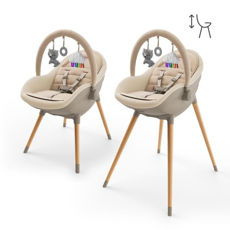 Kinderkraft, Fini Up, scaun de masa 3in1, bej