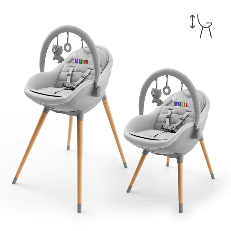 Kinderkraft, Fini Up, scaun de masa 3in1, gri