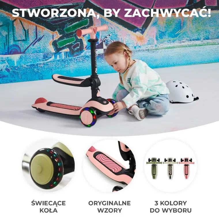 Kinderkraft, Halley, bicicleta si trotineta 2in1, Rose Pink