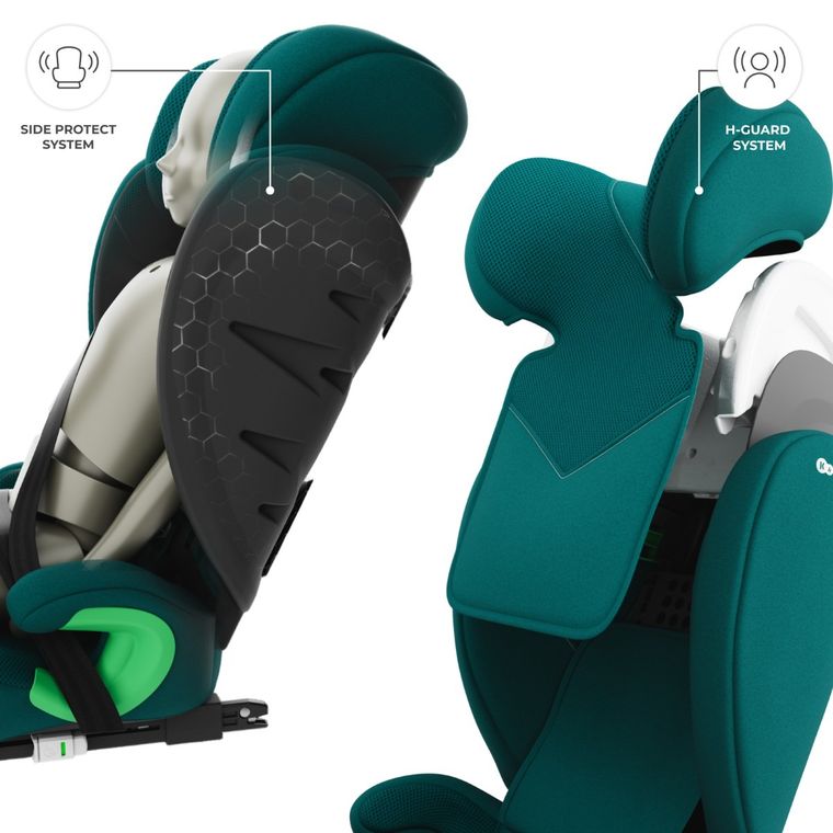 Kinderkraft, Junior Fix 2 Plus, i-Size, scaun auto, green, 100-150 cm