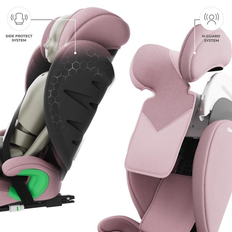 Kinderkraft, Junior Fix 2 Plus, i-Size, scaun auto, pink, 100-150 cm