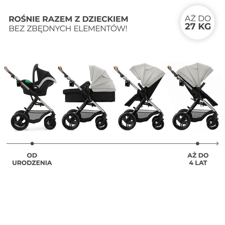 Kinderkraft, Moov 2 XL Air, carucior multifunctional, Moonlight Grey