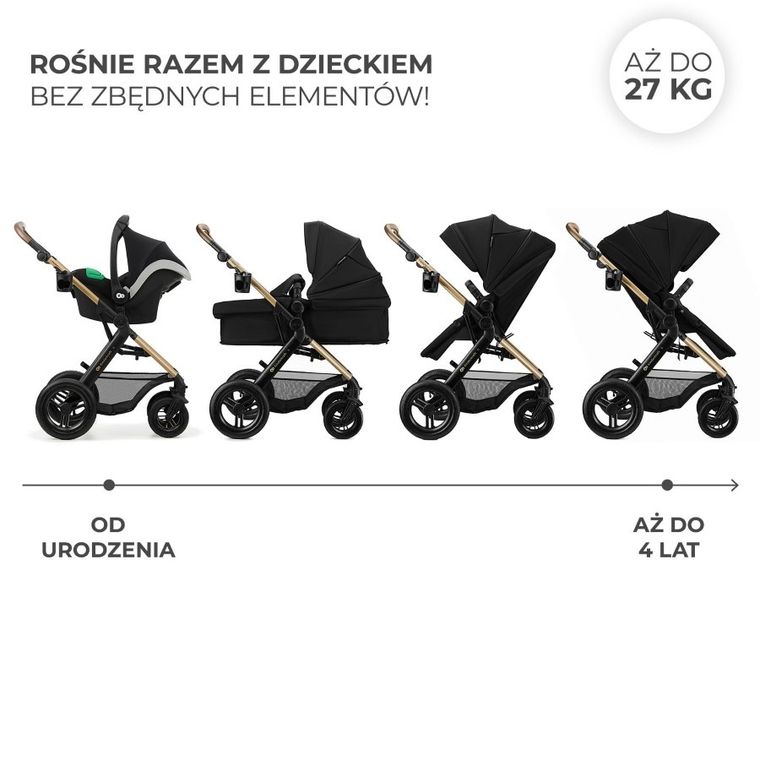 Kinderkraft, Moov 2 XL Air, carucior multifunctional, Pure Black