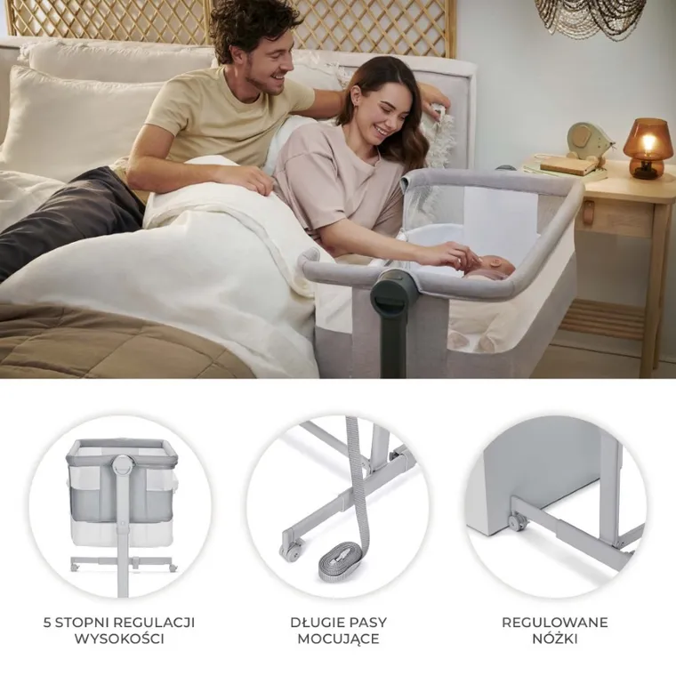 Kinderkraft, Nestee Up 2, patut 2in1, Full Light Grey