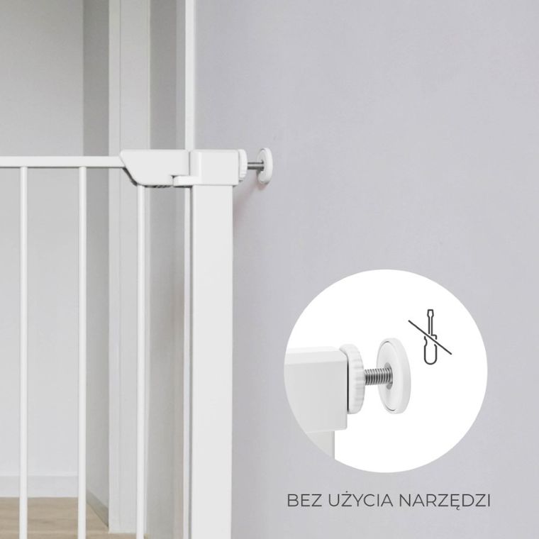 Kinderkraft, Safe Snap, poarta de siguranta, alb