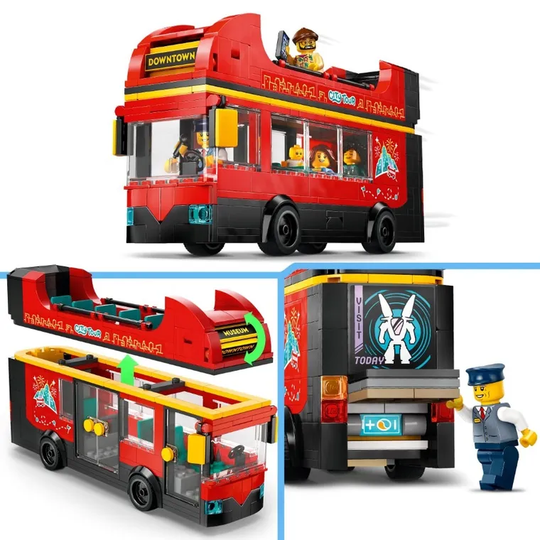 LEGO City, Autobuz turistic rosu cu etaj, 60407