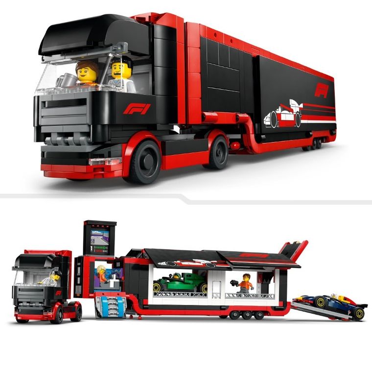 LEGO City, Camion F1 cu masinile F1 RB20 si AMR24, 60445