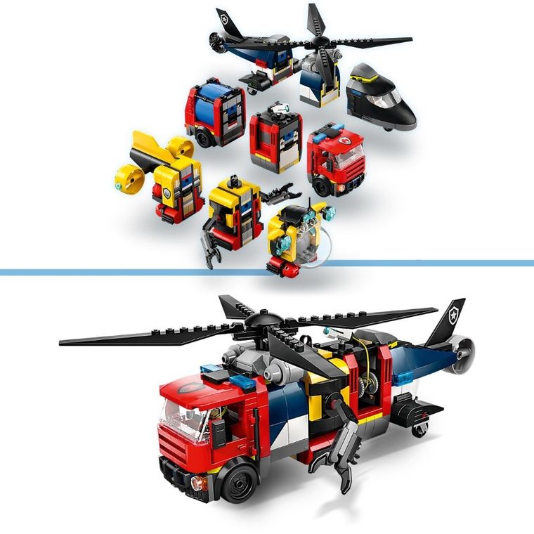 LEGO City, Elicopter, autospeciala de pompieri si submarin in versiuni remixate, 60462