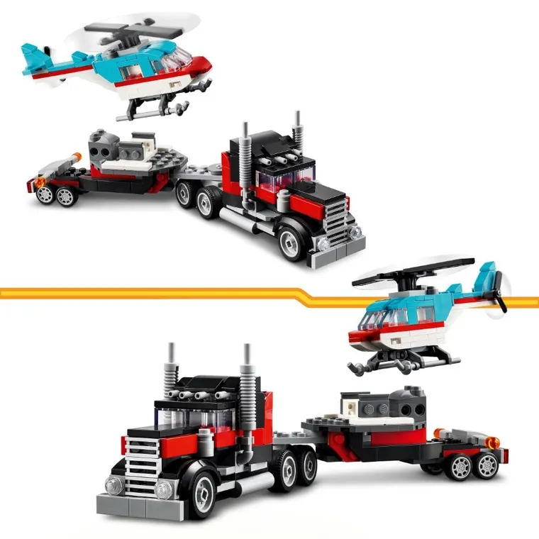 LEGO Creator, Camioneta-platforma cu elicopter, 31146