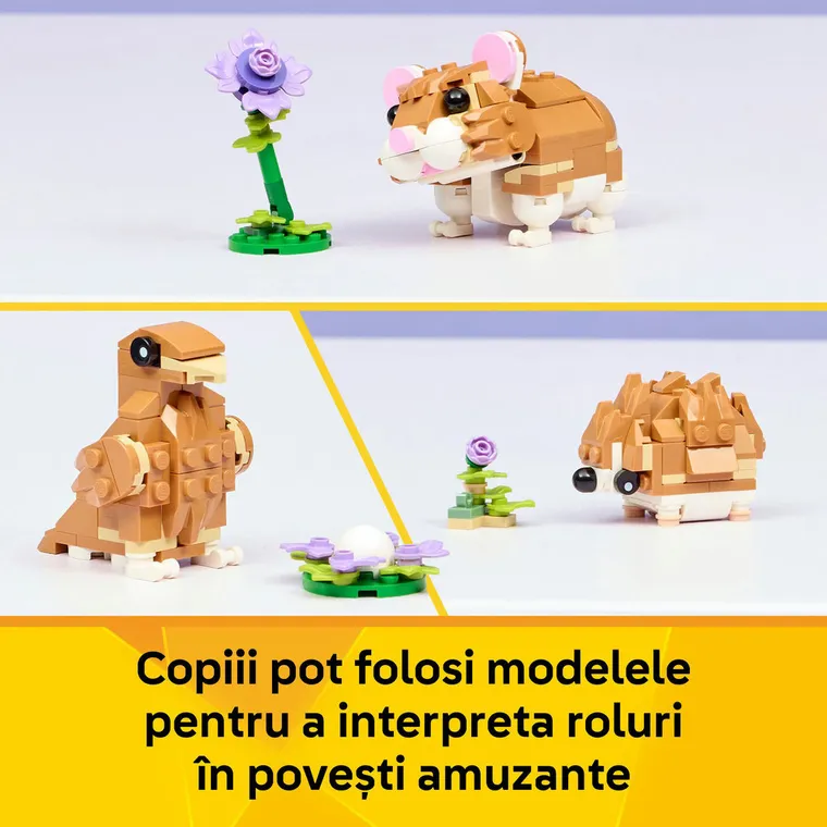 LEGO Creator, Hamster adorabil cu o floare, 31376