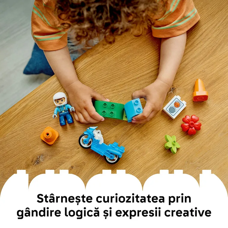 LEGO DUPLO Town, Motocicleta albastra de politie, 10471