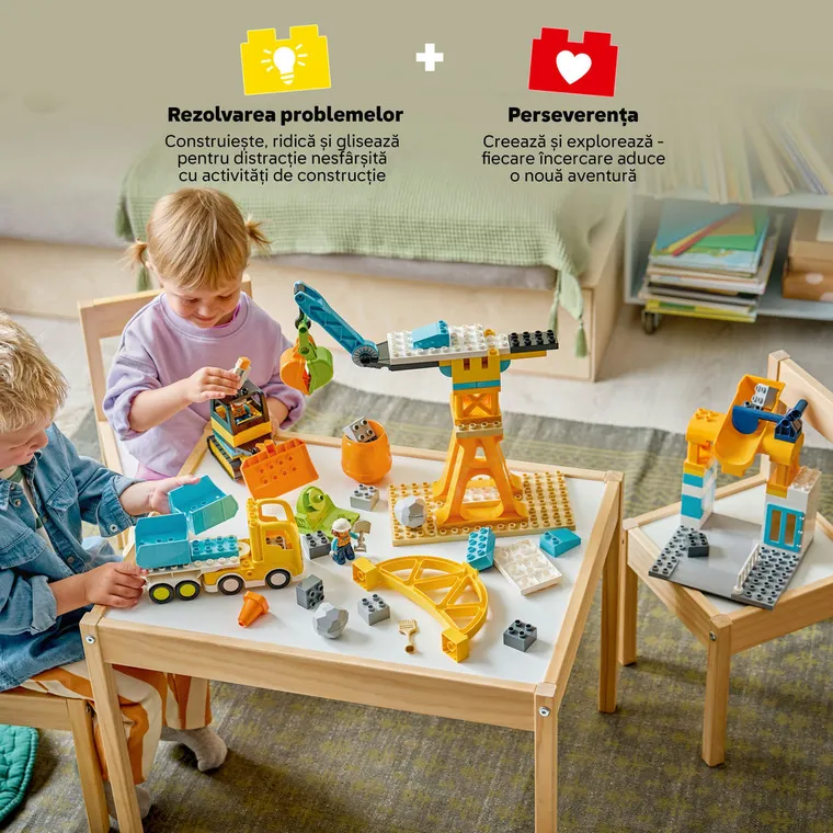 LEGO DUPLO Town, Santier si vehicule de constructii 3 in 1, 10476