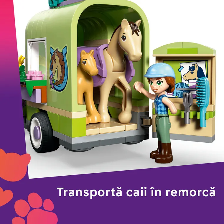 LEGO Friends, Remorca pentru cal si manz, 42695