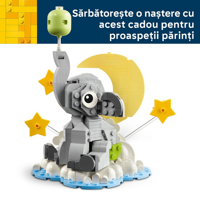 LEGO Iconic, Pui de elefant pe cer, 40814