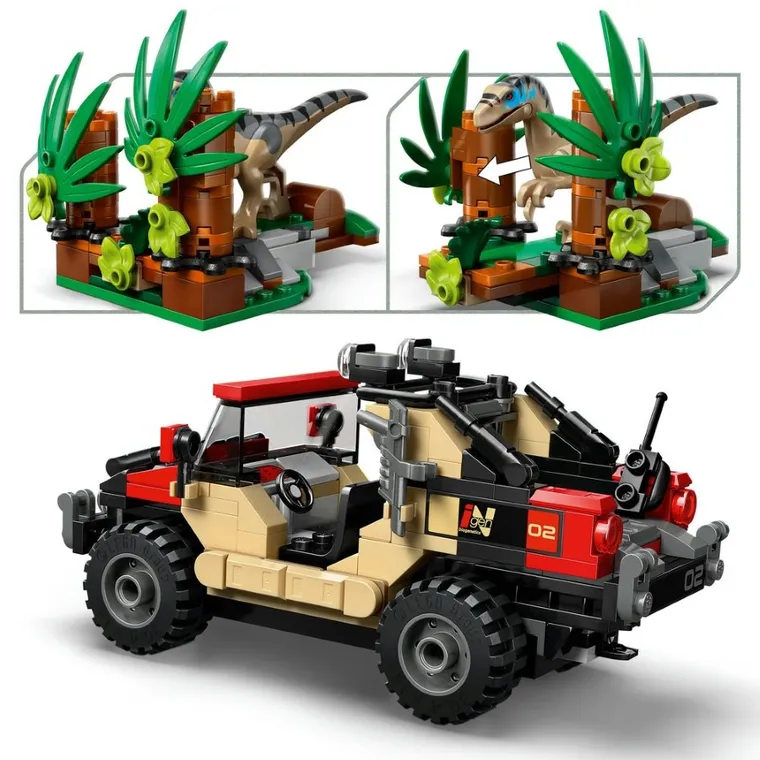 LEGO Jurassic World, Evadare off-road din calea unui Velociraptor, 76972