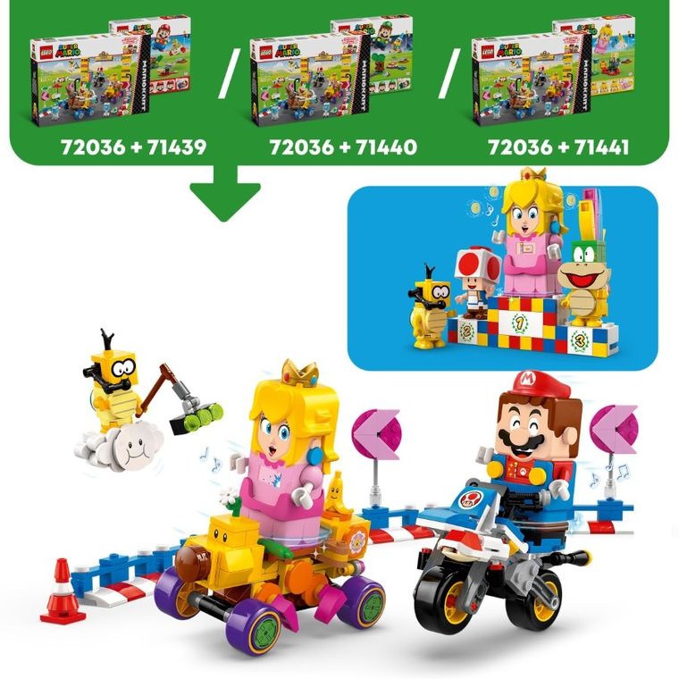 LEGO Super Mario, Mario Kart - Set Baby Peach si Grand Prix, 72036
