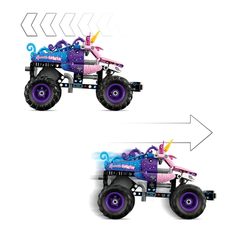 LEGO Technic, Monster Jam Sparkle Smash cu motor cu arc, 42220