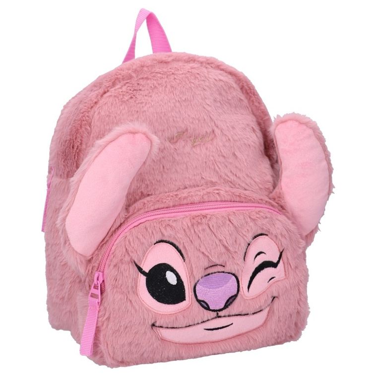 Lilo si Stitch, Fluffy Festival, rucsac din plus pentru prescolar, roz