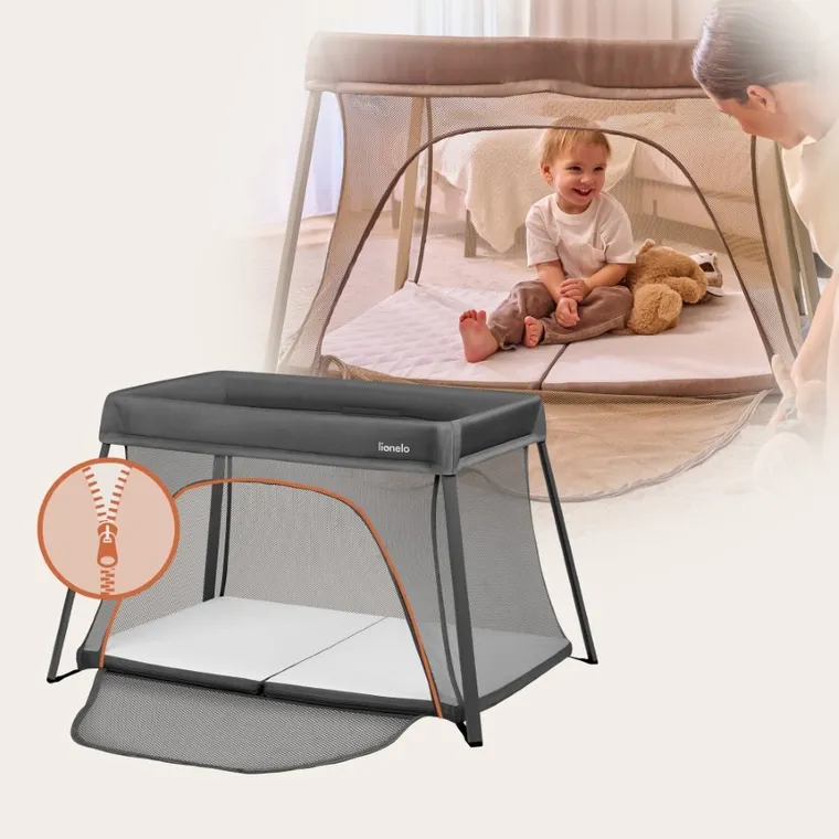 Lionelo, Alice, patut de volaj, 3in1, Grey