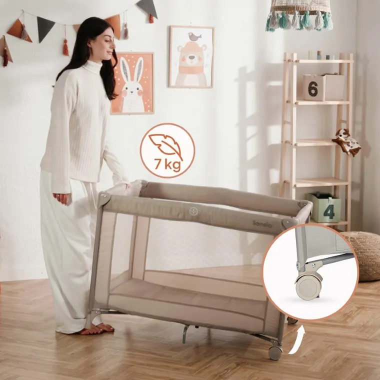 Lionelo, Amelie, patut de voiaj compact, Beige Sand