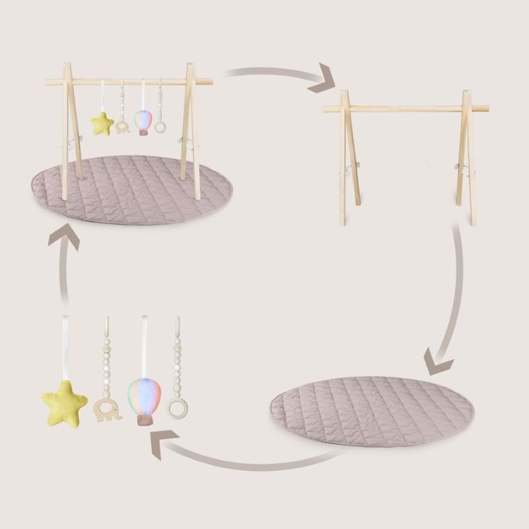 Lionelo, Anis, set: stand educativ din lemn si covoras