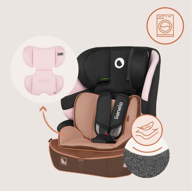 Lionelo, Billy, scaun auto, i-Size, Pink Baby, 76-150 cm