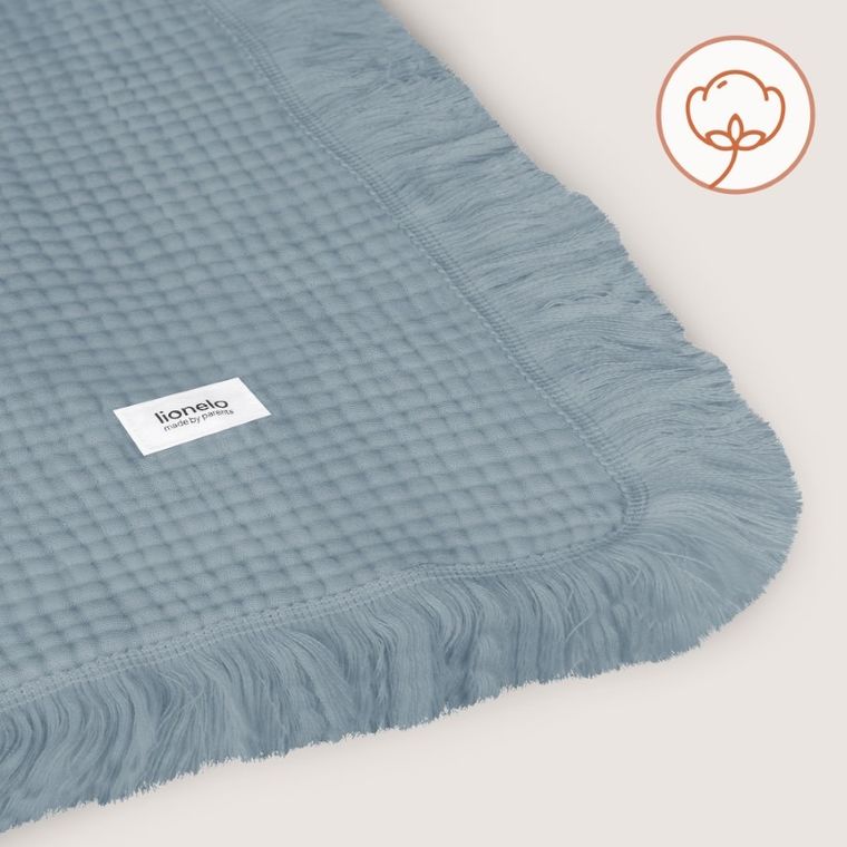 Lionelo, paturica din muselina, Stone Blue, 70-100 cm