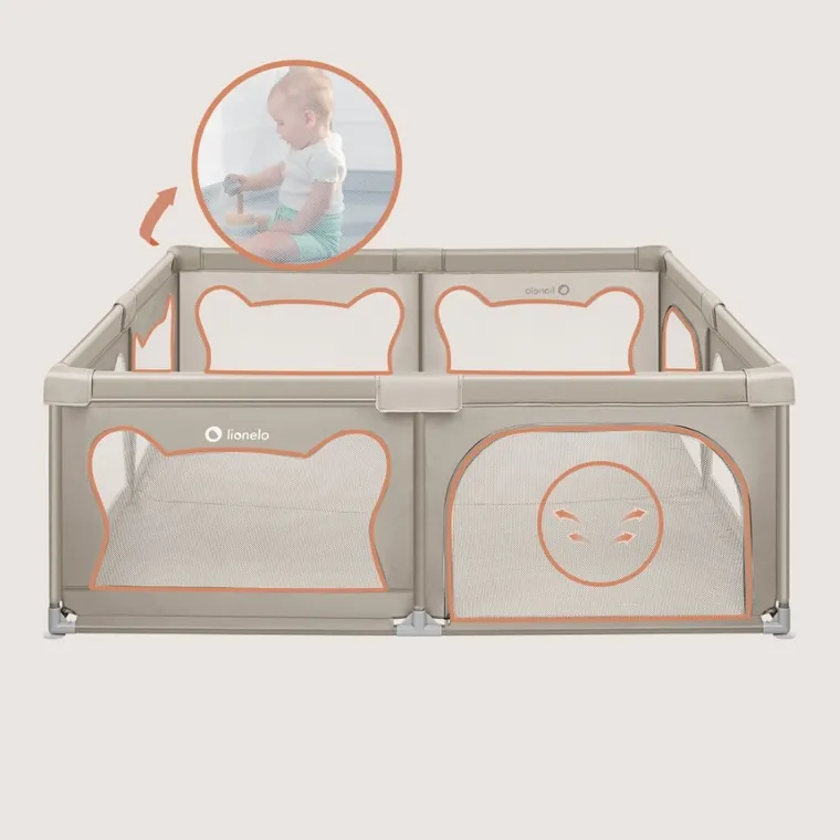 Lionelo, Willow XL, tarc de joaca pentru copii, Beige Sand