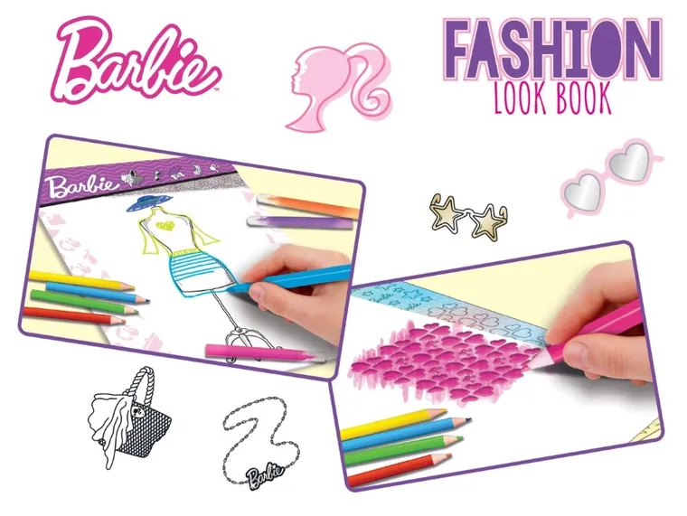 Lisciani, Barbie, Fashion Look, caiet spiralat cu stickere