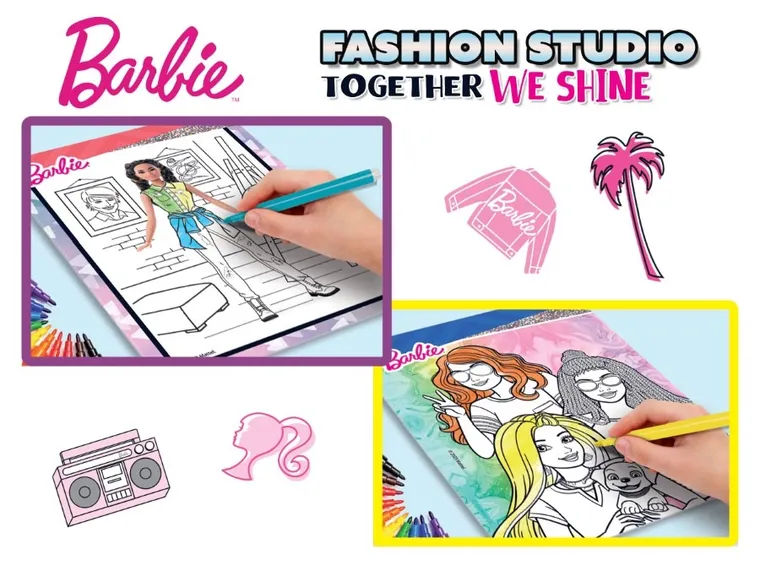 Lisciani, Barbie, Fashion Studio, mapa cu stickere
