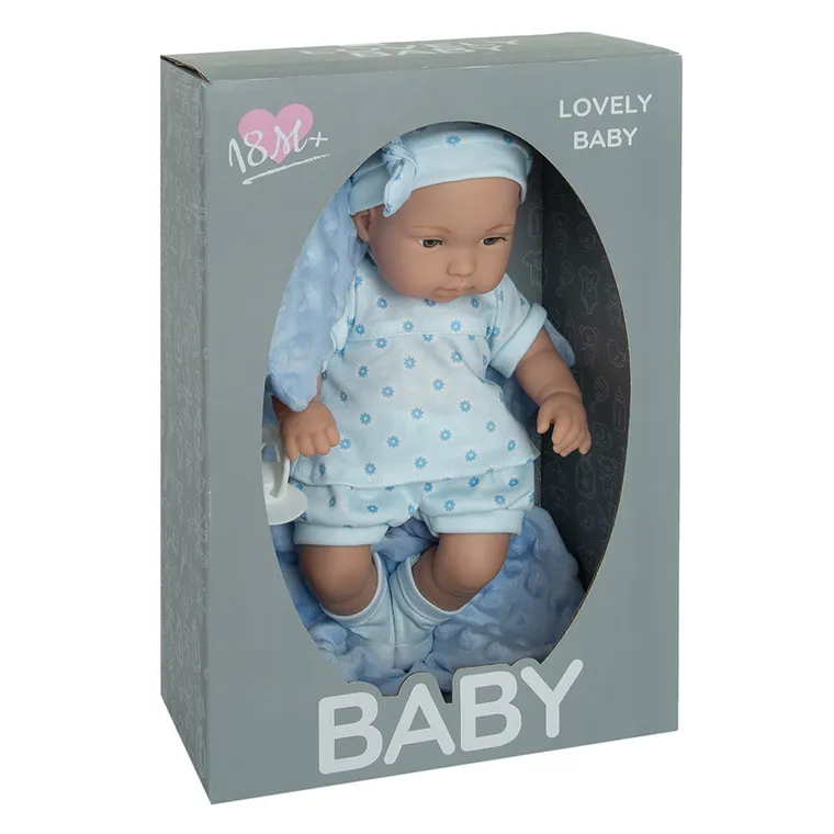 Lovely Baby, papusa bebelus, tinuta albastra