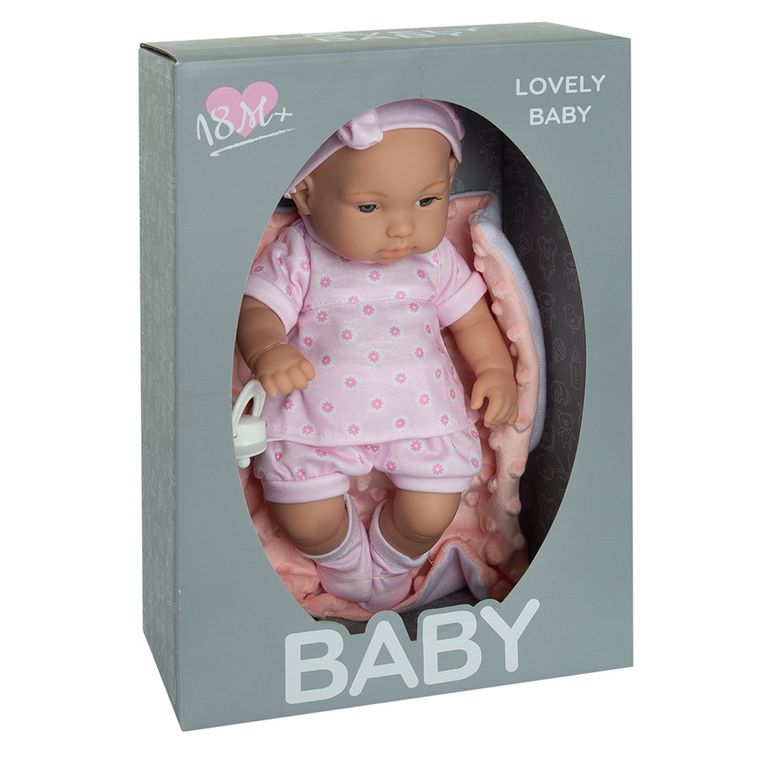 Lovely Baby, papusa bebelus, tinuta roz