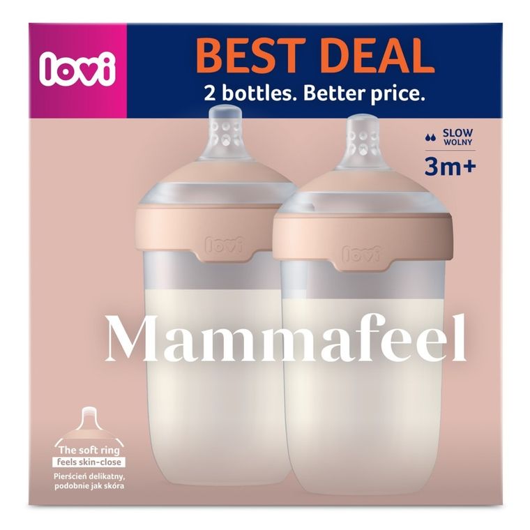 Lovi, Mammafeel, biberon, 250 ml, 2 buc.