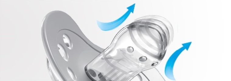 Lovi, Night&Day, suzeta dinamica din silicon, 18m+, albastru, 2 buc.