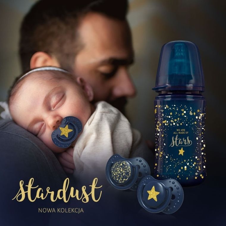 Lovi, Stardust Blue, suzeta dinamica din silicon, 3-6 luni, 2 buc.