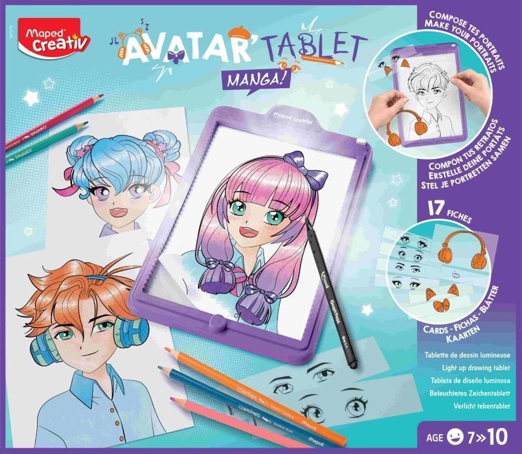 Maped Creativ, Avatar Tablet, Manga, plansa de desen iluminata