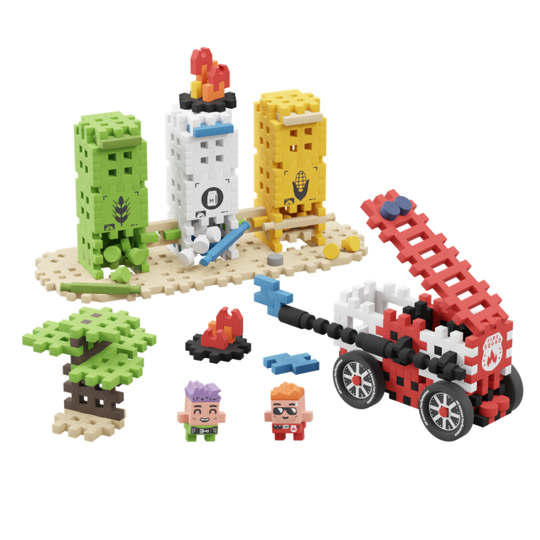 Marioinex, Mini Waffle, City, Actiunea Pompierilor, set de constructie, 148 piese