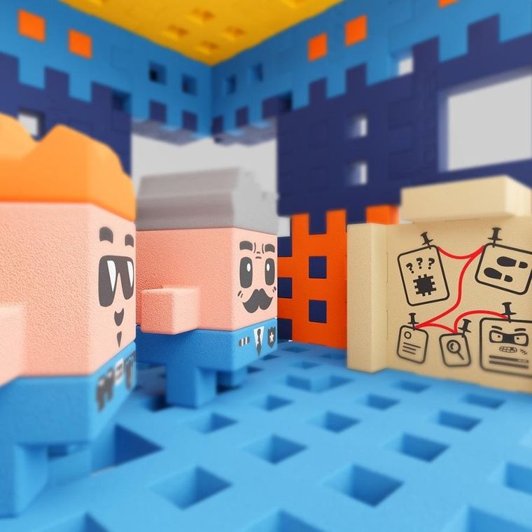 Marioinex, Mini Waffle, City, Postul de politie, set de constructie, 280 piese