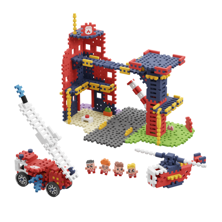 Marioinex, Mini Waffle, City, Statia de pompieri, set de constructie, 280 piese