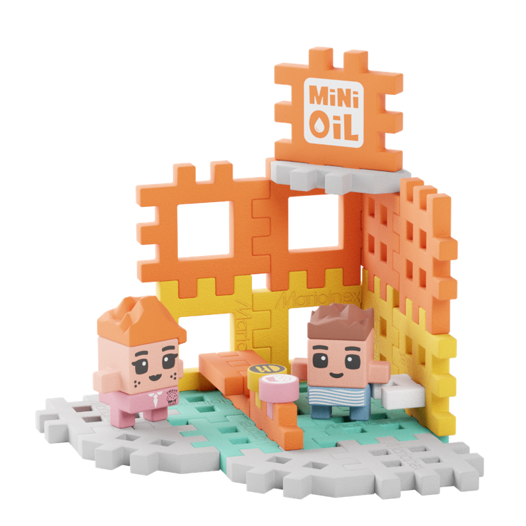 Marioinex, Mini Waffle, City, Statie de alimentare cu combustibil, set de constructie, 148 piese