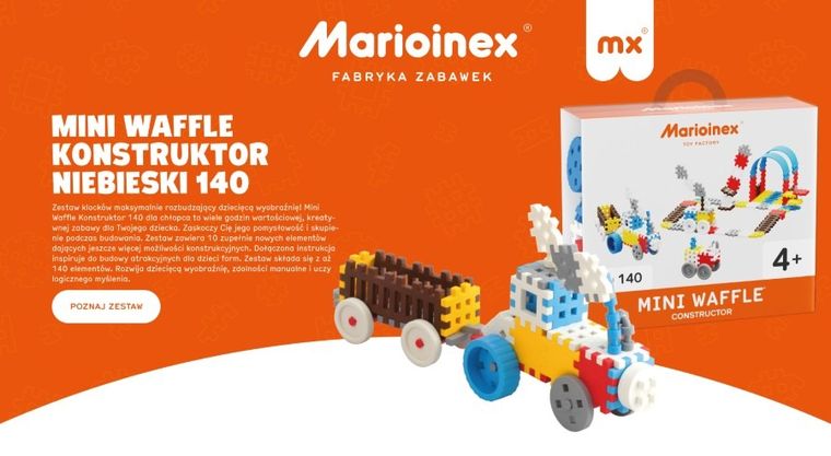 Marioinex, Mini Waffle, Constructor, set de constructie, 140 piese