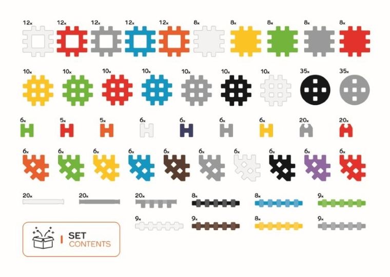 Marioinex, Mini Waffle, Constructor, set de constructie, 500 piese