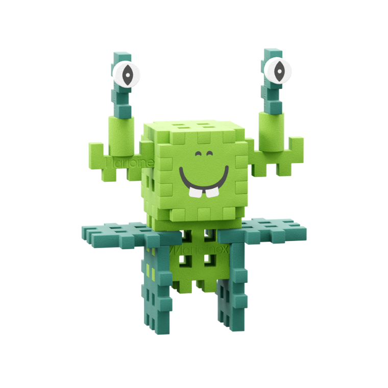 Marioinex, Mini Waffle, Crazy Monsters, Space Jinks, set de constructie, 60 piese