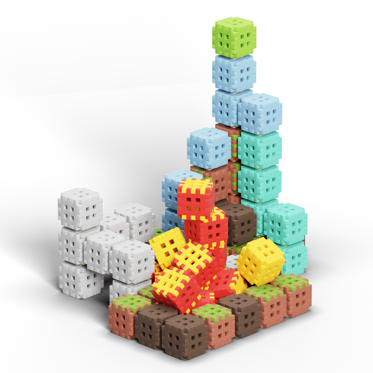 Marioinex, Mini Waffle, Green Blocks, set de constructie, 502 piese