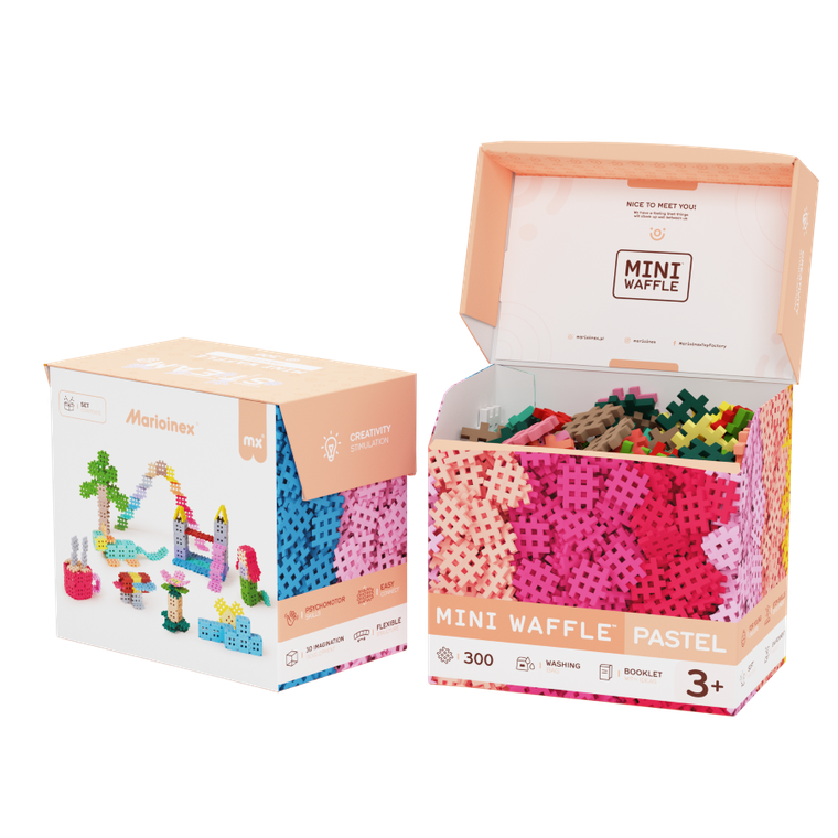 Marioinex, Mini Waffle, Pastel, set de constructie, 300 piese