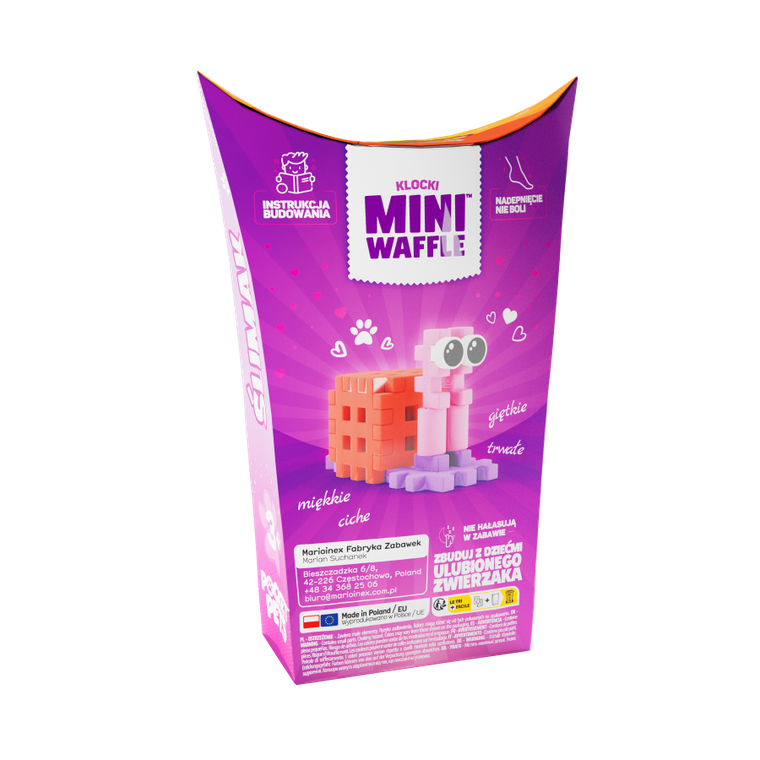 Marioinex, Mini Waffle, Pocket Pets, Melc, set de constructie, 15 piese