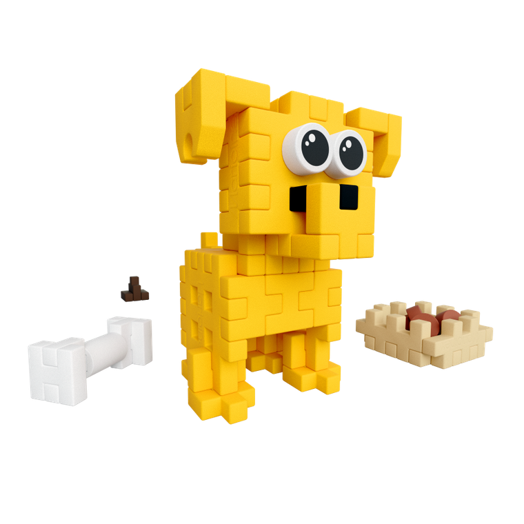 Marioinex, Mini Waffle, Pocket Pets Puppies, Golden Retriever, set de constructie, 52 piese