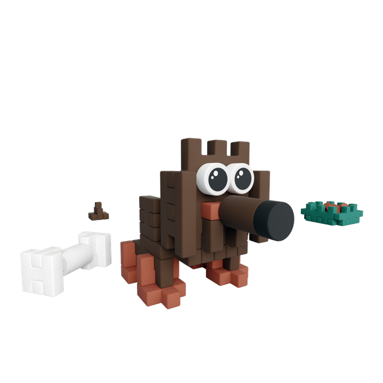 Marioinex, Mini Waffle, Pocket Pets Puppies, Teckel, set de constructie, 43 piese