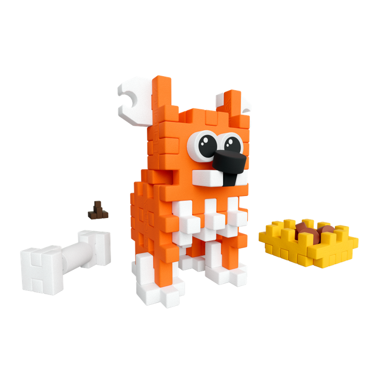 Marioinex, Mini Waffle, Pocket Pets Puppies, Welsh Corgi Pembroke, set de constructie, 49 piese